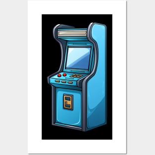 Old blue arcade game Posters and Art